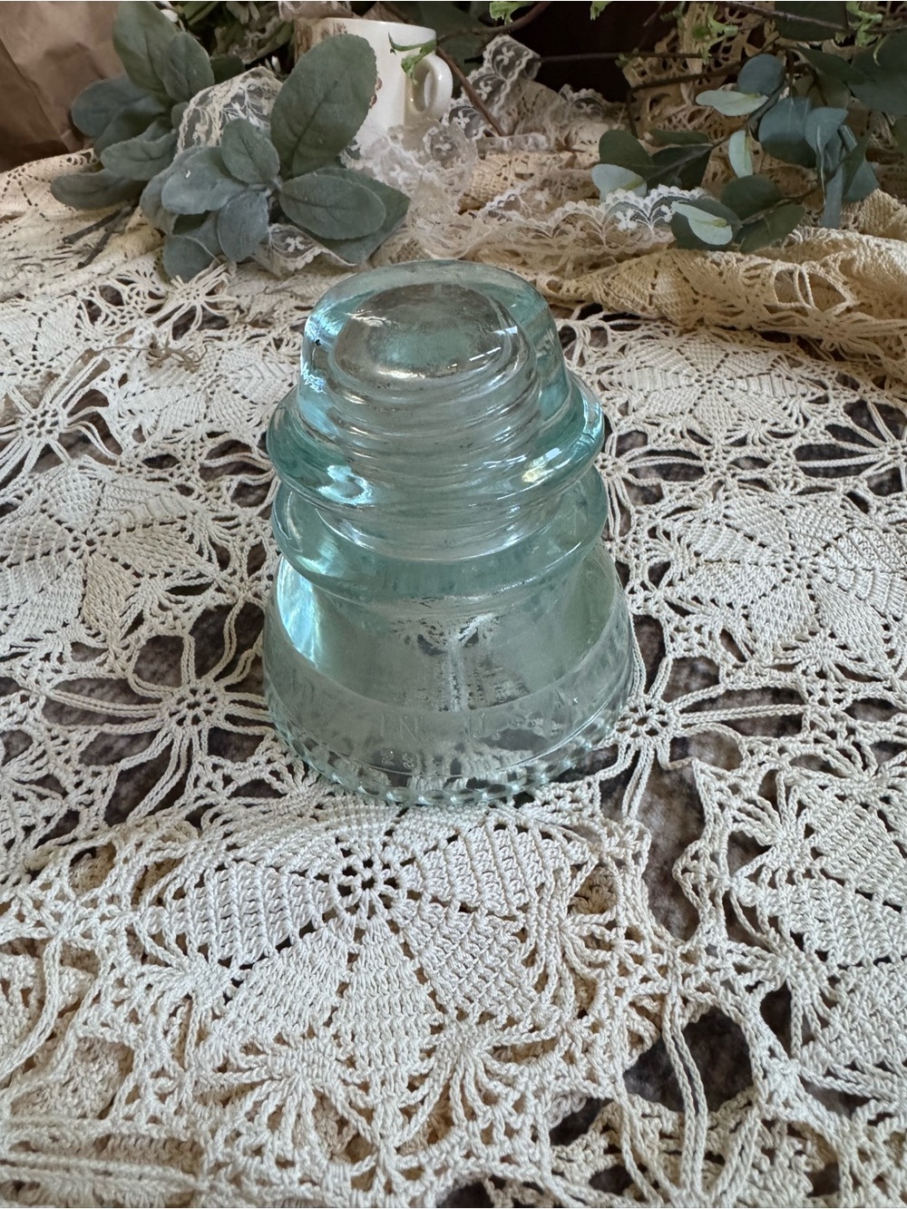 Vintage Aqua Glass Insulator